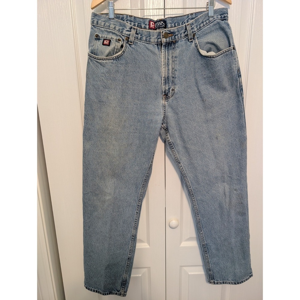 VTG Chaps Ralph Lauren Blue Denim Men's Jeans 100% Cotton Size 36x30